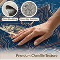 thumbnail image 6 of ODIKA Bass Nautical Wildlife Lake Map Border Lure Tackle Fish Fishing Refined Stain Resistant Flatwoven for Entryway, Kitchen, Mudroom, 6 of 7