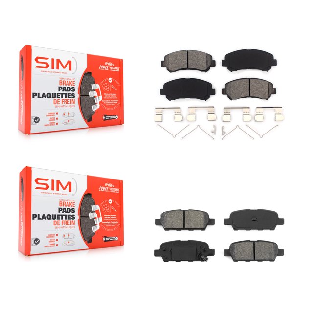 SIM Front Rear Semi-Metallic Brake Pads Kit for Car Nissan Rogue Sentra Maxima Juke Select KSM-100141