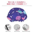 thumbnail image 3 of Kdxio Space Print Shower Cap for Women,Elastic and Reusable,Double Waterproof Layers Bathing Hat, 3 of 6