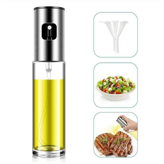 ZOUYUE Olive Oil Sprayer Dispenser for cooking, Food-grade Glass Oil Spray Transparent Vinegar Bottle Oil Dispenser 100ml for BBQ/Making Salad/Baking/Roasting/Grilling/Frying Kitchen