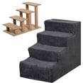 thumbnail image 1 of CoSoTower 4-Step Dog Ramp for Sofa, Bed, and Couch, with Removable Cover, Dark Grey, 1 of 7