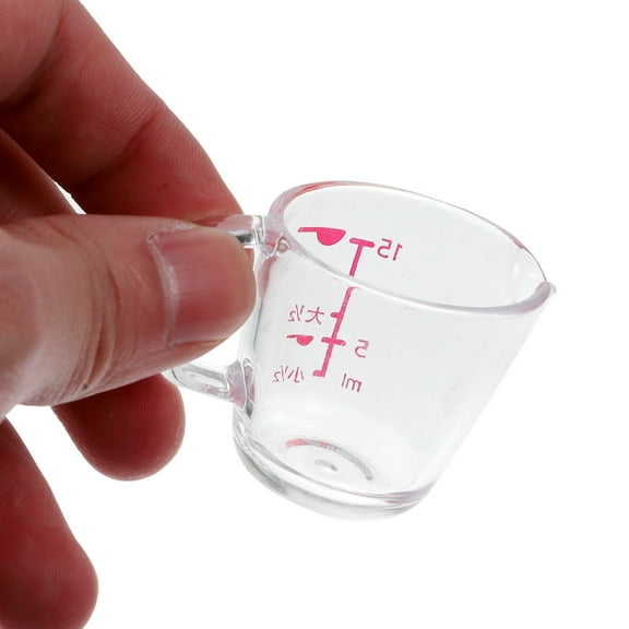 Niceauty 2Pcs Small Measuring Cup Transparent Glass Heat Resistant for Kitchen Liquid Measurement