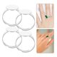 thumbnail image 3 of 20 anillos en blanco de 12 mm con base ajustable de acero inoxidable - Bandeja plana para joyería y manualidades (plateada), 3 of 8