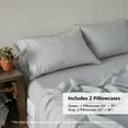 thumbnail image 4 of Simple&Opulence 100% French Linen Pillowcase King Size-Set of 2- Washed Solid Color Pillow Cases Embroidered -Soft and Durable (Grey, 20''x40''), 4 of 6