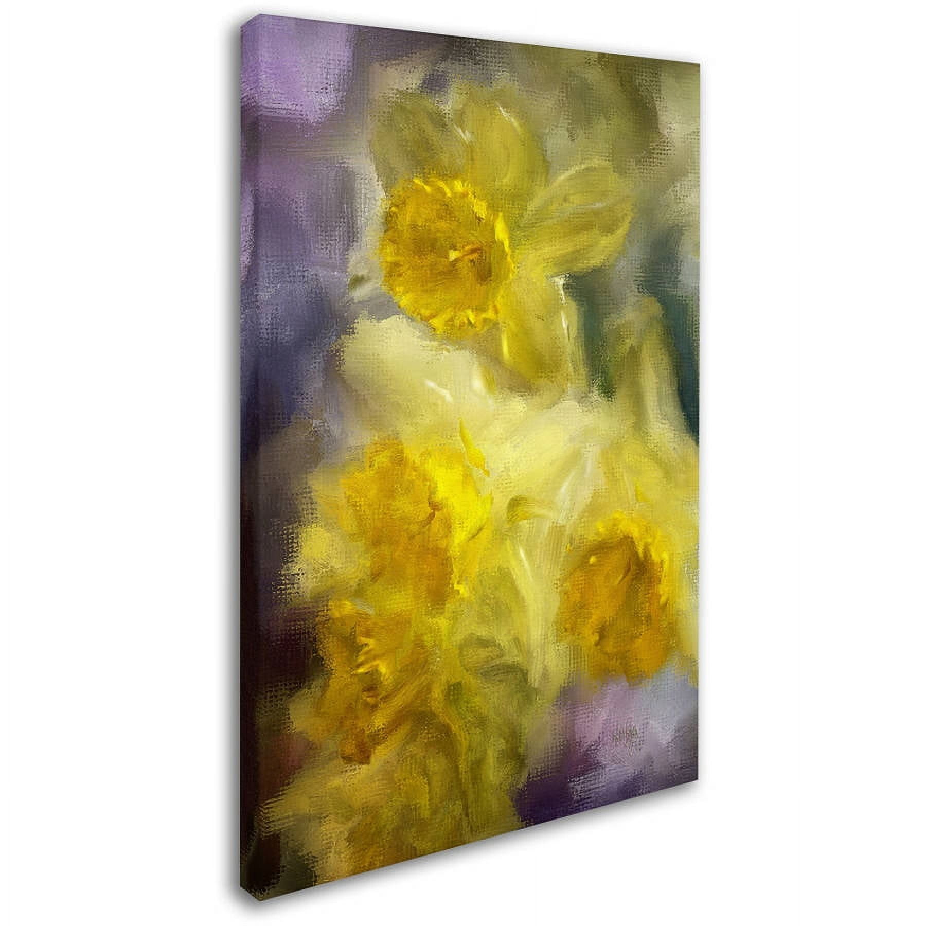 Trademark Fine Art "Ruffled Daffodils" Canvas Art by Lois Bryan