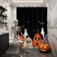 thumbnail image 3 of Shower Curtains for Bathroom-72"x72",Pumpkin Ghost Halloween Waterproof Bath Curtain Grommet Shower Curtain Set with Hooks, 3 of 9