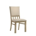 thumbnail image 2 of Benjara 22" Wood Dining Chairs Set of 2- Beige Cushioning- Slatted Low Back, 2 of 6