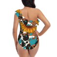 thumbnail image 5 of Sikiie Vintage Sunflowes Print Women One Piece Swimsuits Tummy Control One Shoulder Bathing Suits Ruffle Swimwear, From S to XXL-Medium, 5 of 6