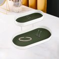 thumbnail image 1 of Bandeja de Almacenamiento Nórdica con Almohadilla de Cuero, Organizador de Almacenamiento, Postre, Pastelería, Regalo, Encimera, Soporte para Pasteles Blanco 2 capa verde Soledad bandeja de almacenamiento, 1 of 8