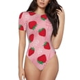 thumbnail image 1 of Balery Strawberry Body de cuello redondo de manga corta para mujer Tops de manga corta Tops básicos-Medium, 1 of 7