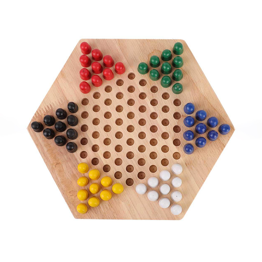 Toma Hexagon Board Game Educational Table Game Chess Halma Chess Game Preschool Strategy Chess Game with Honeycomb Board 60 Chess Pieces 6 Colors for Kids Kindergarten Children - image 1 of 10