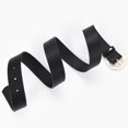 thumbnail image 5 of SWSMCLT Women's Faux Leather Belt For Dress Wide Metal Buckle Fashion PU Belt Metal Spring Black One Size, 5 of 5
