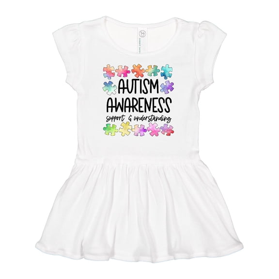 Inktastic Autism Awareness Support and Understanding Puzzle Pieces Girls Baby Dress