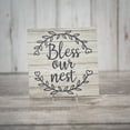 thumbnail image 4 of Bless our Nest Rustic Farmhouse Style White Wood Sign Wall Décor Gift 8 x 8 Wood Sign B3-08080001006, 4 of 8