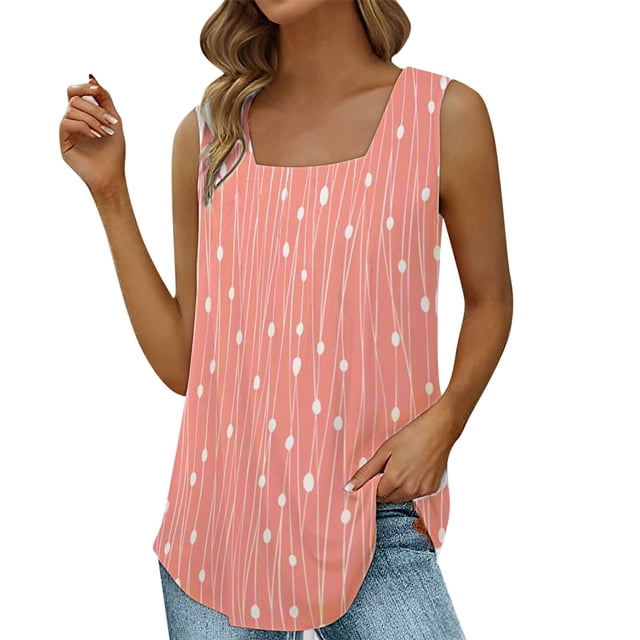 adviicd Workout Tank Tops Woman Women's Sleeveless Tank Top Fitting Scoop Neck Ribbed Knit Basic Cami Shirts Pink,M