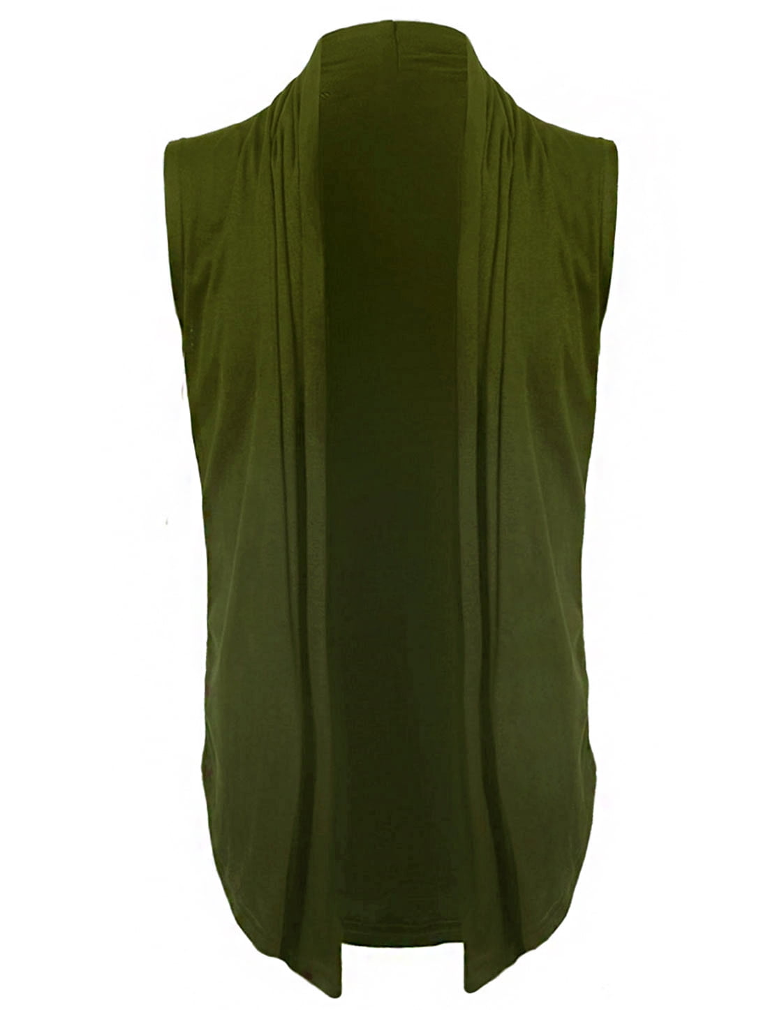 DARING DIVA Men's Sleeveless Open Front Asymmetric Hem Cardigan Vest 46 Green