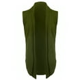 thumbnail image 2 of DARING DIVA Men's Sleeveless Open Front Asymmetric Hem Cardigan Vest 42 Green, 2 of 7