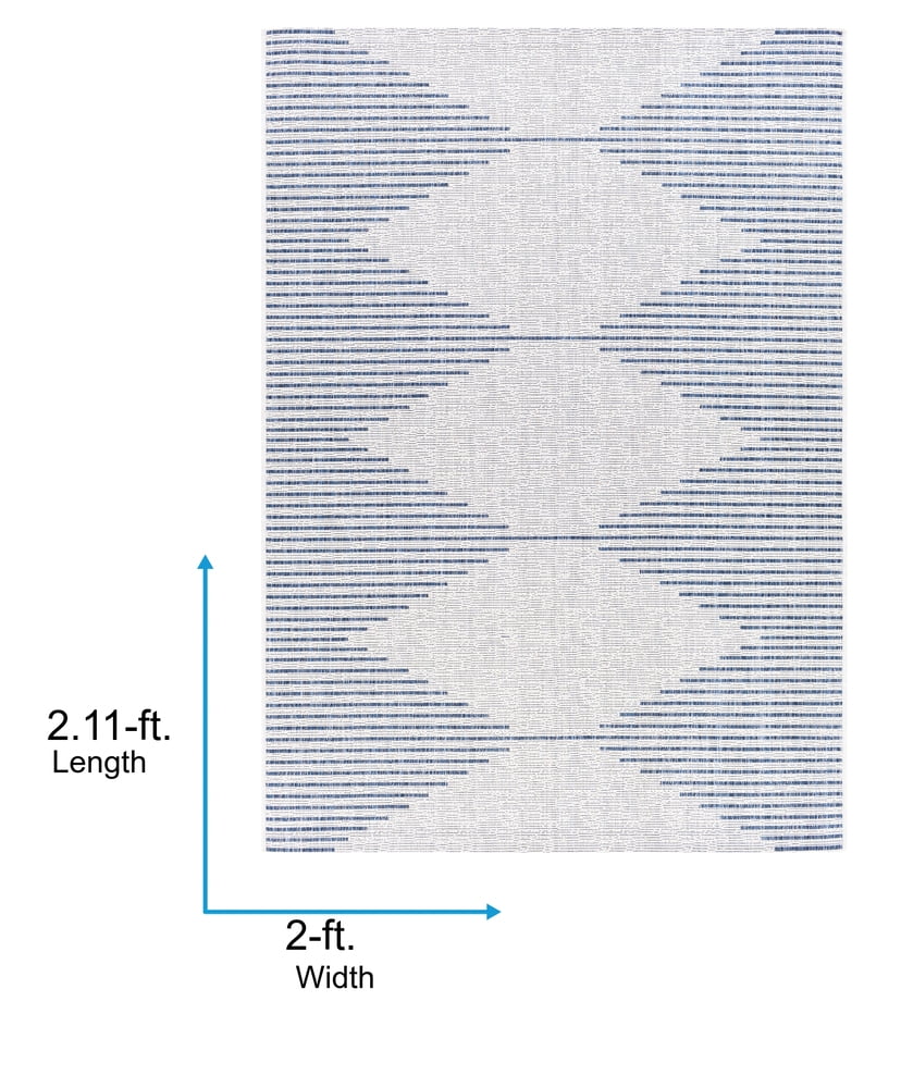 Livabliss Outdoor Rugs, 2x3 Eagean Global Blue Area Rug for Patio, Porch, Deck, Backyard, Waterproof Indoor Outdoor Carpet (2' x 2'11")