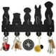 thumbnail image 1 of Perchero de pared para perros de 11,879 pulgadas, 5 estilos, llavero decorativo de madera, color negro, organizador con 5 ganchos de aleación., 1 of 9