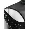 thumbnail image 5 of iiniim Women's Rhinestone Lyrical Dance Costume Sheer Mesh Leotard Flowy Figure Skating Dress Black XXL, 5 of 7