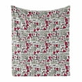 thumbnail image 1 of Love Soft Flannel Fleece Blanket, Graffiti Style Love Word with Hearts Couple Date Romantic Feelings Theme, Cozy Plush for Indoor and Outdoor Use, 50" x 70", Magenta Ivory Pale Green, by Ambesonne, 1 of 6