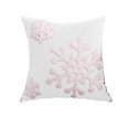 thumbnail image 2 of Nkmbld Christmas Decorations Throw Pillow Covers Snowflake Embroidery Throw Pillow Cushion Cover for Sofa, Couch, Bed and Car, White, 2 of 8