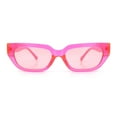 thumbnail image 5 of Womens Classic Mod Rectangular Cat Eye Plastic Fashion Sunglasses All Pink, 5 of 8