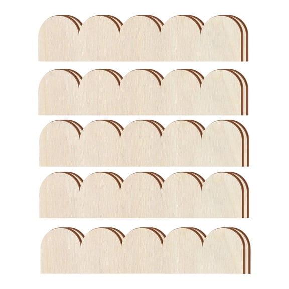 GUOOL 10Pcs Fan Shape Decorative Wood Trim Moulding Trims DIY Handcraft Decor Wood Molding for Picture Frame Door Wall Fence Window 40cmx9cmx0.3cm