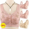 thumbnail image 3 of SCSAlgin 3 PC Daisy Bras for Older Women 2024 Comfy Convenient Front Closure Bra Full Support No Underwire Bra, 3 of 7