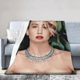 thumbnail image 4 of Jennifer Lawrence Flannel Blanket Soft Air Conditioner Blanket Anti-Pilling Lap Blanket for Sofa Bedroom Living Room 50x40 inch, 4 of 5