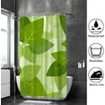 thumbnail image 4 of 66 x 72 Inches Coolnut Shower Curtain Set with Hooks, Abstract Green Leaves Polyester Waterproof Bath Curtain for Bathroom Bathtubs Decor, 4 of 6