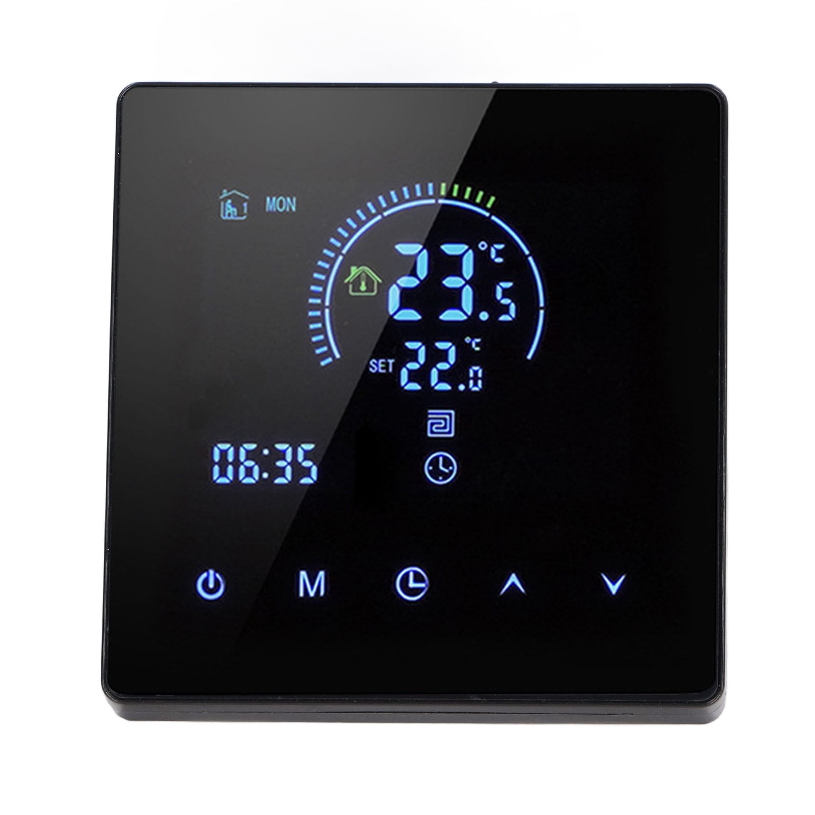 BIMZUC 16A Digital WiFi Smart Thermostat LCD Display Programmable Electric Heating Home Office AC 90V-240V Black 1.6x3.4 in / 41x86 mm