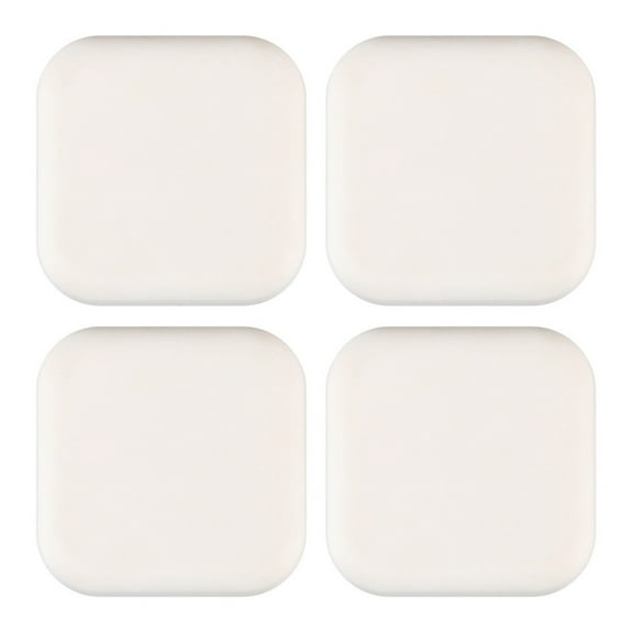 Biplut 4Pcs Shockproof Square Silicone Door Handle Bumpers Solid Color Self Adhesive Door Guard Stoppers for Home (White)