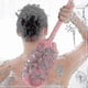 thumbnail image 3 of Exfoliating Shower Sponge, Body Scrubber, Bath Brush - Long Handle (Cream), 3 of 5