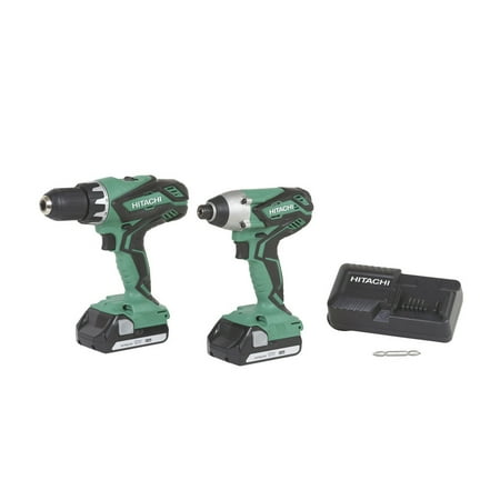 18v Hammer Driver - Factory-Reconditioned Hitachi KC18DGLS 18V Lithium Ion Cordless Combo Kit DV18DGL Hammer Drill & WH18DGL Impact Driver with 2 1.5 Ah Batteries (Refurbished)