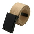 thumbnail image 2 of Eosunjian Unisex Casual Solid Color Webbing Canvas Waist Belt Automatic Buckle Waistband Khaki, 2 of 13