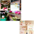 thumbnail image 5 of Party Bunting Triangle Flag Fabric Banner String Pennant Flags Birthday Decoration (pink), 5 of 5