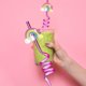 thumbnail image 2 of 8pcs Rainbow Straws, Curly Rigid Plastic Straws Reusable Kids Drinking Straws Spiral Straws for Birthday Party Supplies, Party Table Decoration (Haoyi, 2 of 5