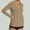 thumbnail image 3 of Pounoo Women's Sun Protection Tops V Neck Long Sleeve Side Ruched UV Protection Shirts Casual Lightweight Tunics Gift, 3 of 6