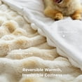 thumbnail image 3 of ROSEKIND ultra-soft 680GSM Faux Fur Ribbed Throw Blanket for Sofa & Bed, Cozy Gift for Adults & Friends, 90x108in, Tie-dye Yellow, 3 of 9