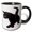 Black/White, variant on 3drose, Feline Fun Black Cat Kitty Vector, 11oz Two-tone Green Mug