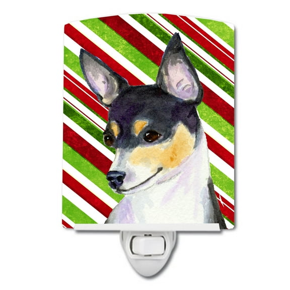 Caroline's Treasures SS4587CNL Chihuahua Candy Cane Holiday Christmas Ceramic Night Light, 6x4x3", multicolor