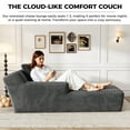 thumbnail image 5 of 67'' Oversized Chaise Lounge Chair, Cloud Plush Corduroy Sofa Bed for Living Room, Modern Deep Seat Sleeper Couch with Back Cushion, No Assembly Required, (Charcoal), 5 of 15