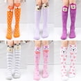thumbnail image 5 of MXIEZI 3-15T Kids Girls Knee High Socks Toddler Long Boot Silly Tall Socks 3 Pairs, 5 of 11