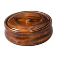 thumbnail image 2 of Cuenco de madera duradero, redondo, multiusos, decorativo, de madera maciza, para guardar cereales. 23cmx7.5cm, 2 of 9