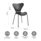 thumbnail image 4 of Set 4 Sillas de Comedor Belica Relan Modernas de Acero y Polipropileno Diseño Simil Madera Color Negro, 4 of 10