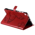 thumbnail image 4 of Case for Galaxy Tab A7 10.4" 2020 SM-T500/T505/T507, Slim Fit Folio Flip PU Leather Butterfly Embossed Smart Stand Cover Auto Wake/Sleep Shockproof Protection TPU Back Cover, Red, 4 of 6