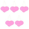 Birthday Wood Heart Shaped String Hanging Decor Blackboard Chalkboard Pink 5pcs