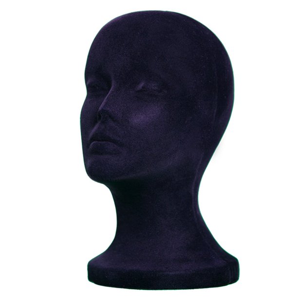 BLACK STYROFOAM FOAM MANNEQUIN head MANIKIN wig head model display hat