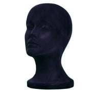BLACK STYROFOAM FOAM MANNEQUIN head MANIKIN wig head model display hat glasses